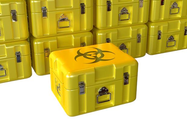 yellow clinical waste bins