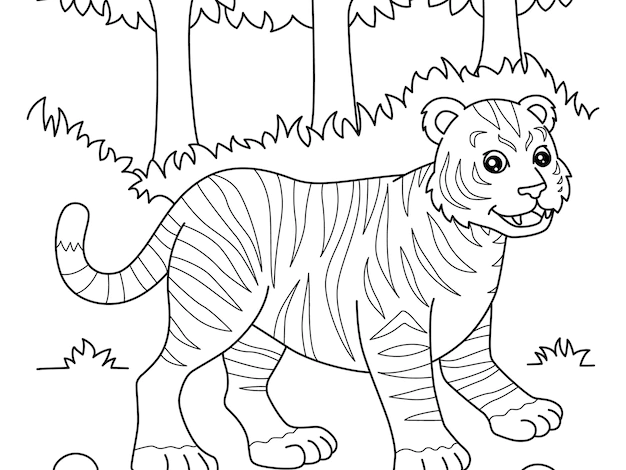 Simple Tiger Drawing For Kids | Drawing For Kids Tutorial