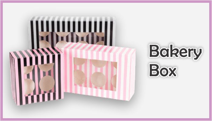 Black & pink color combination bakery boxes.